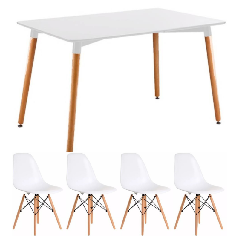 Mesa Eames 120x80 mas sillas Eames - Imagen 5