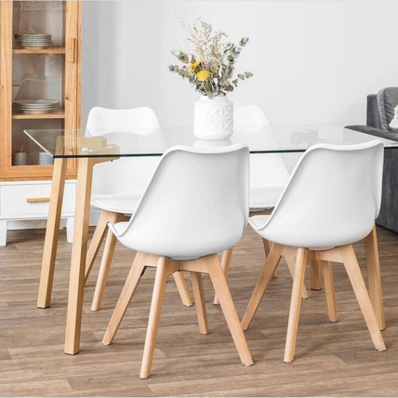 Mesa Mumbai 120X80 mas 4 Sillas Tulip
