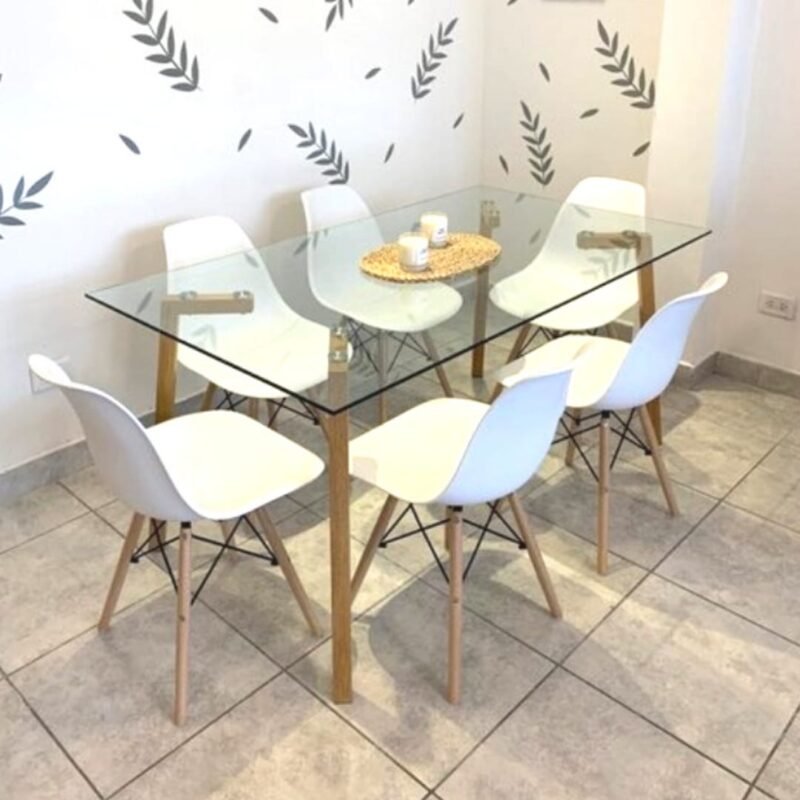 Mesa mumbai 140X90 + 6 sillas Eames