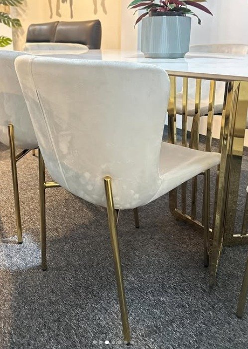 Sillas Tess beige patas doradas x 4 - Imagen 4