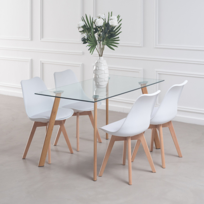 Mesa Ferra 120x80 + 4 sillas Tulip