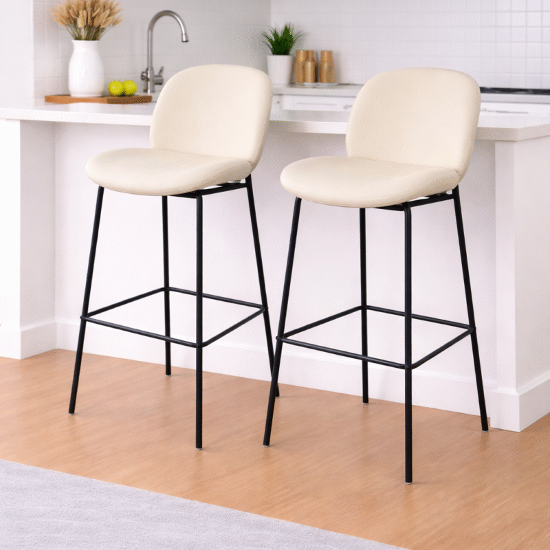 Banqueta alhana boucle beige x 2