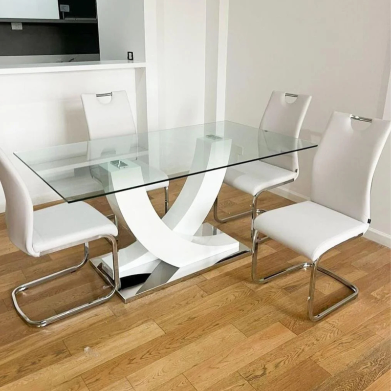 Mesa Dunna 2.00  + 4 sillas eco cuero