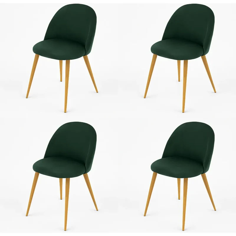 pack 4 Sillas thea verde ingles patas metalicas