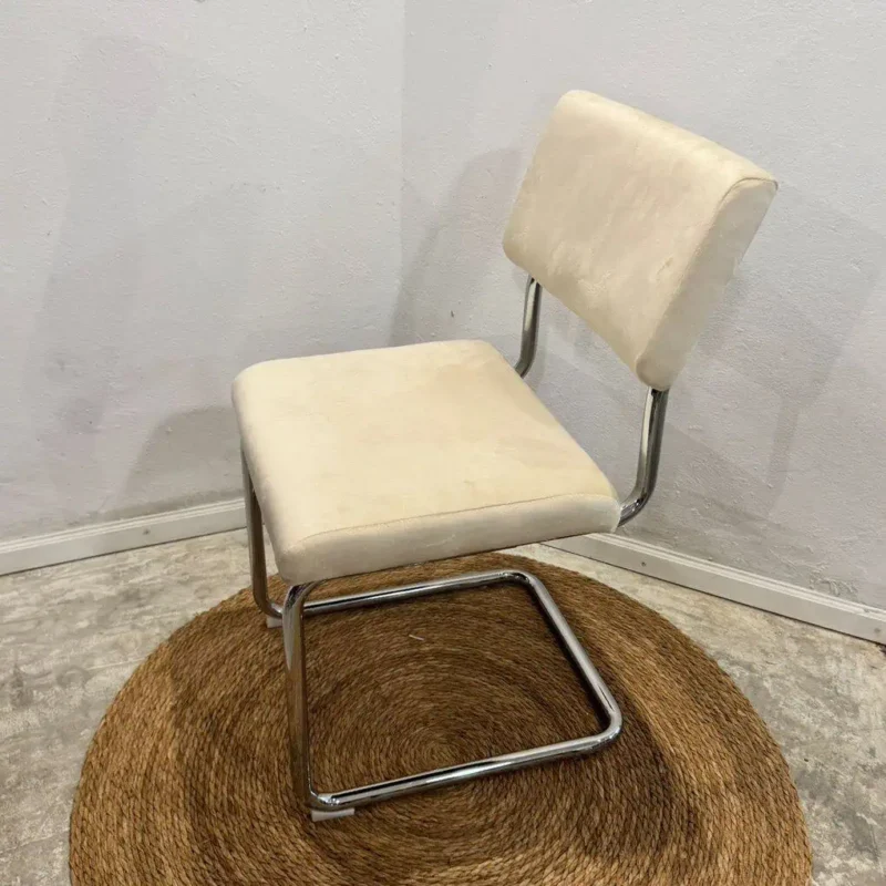 sillas roma pana beige  cromo - Imagen 6