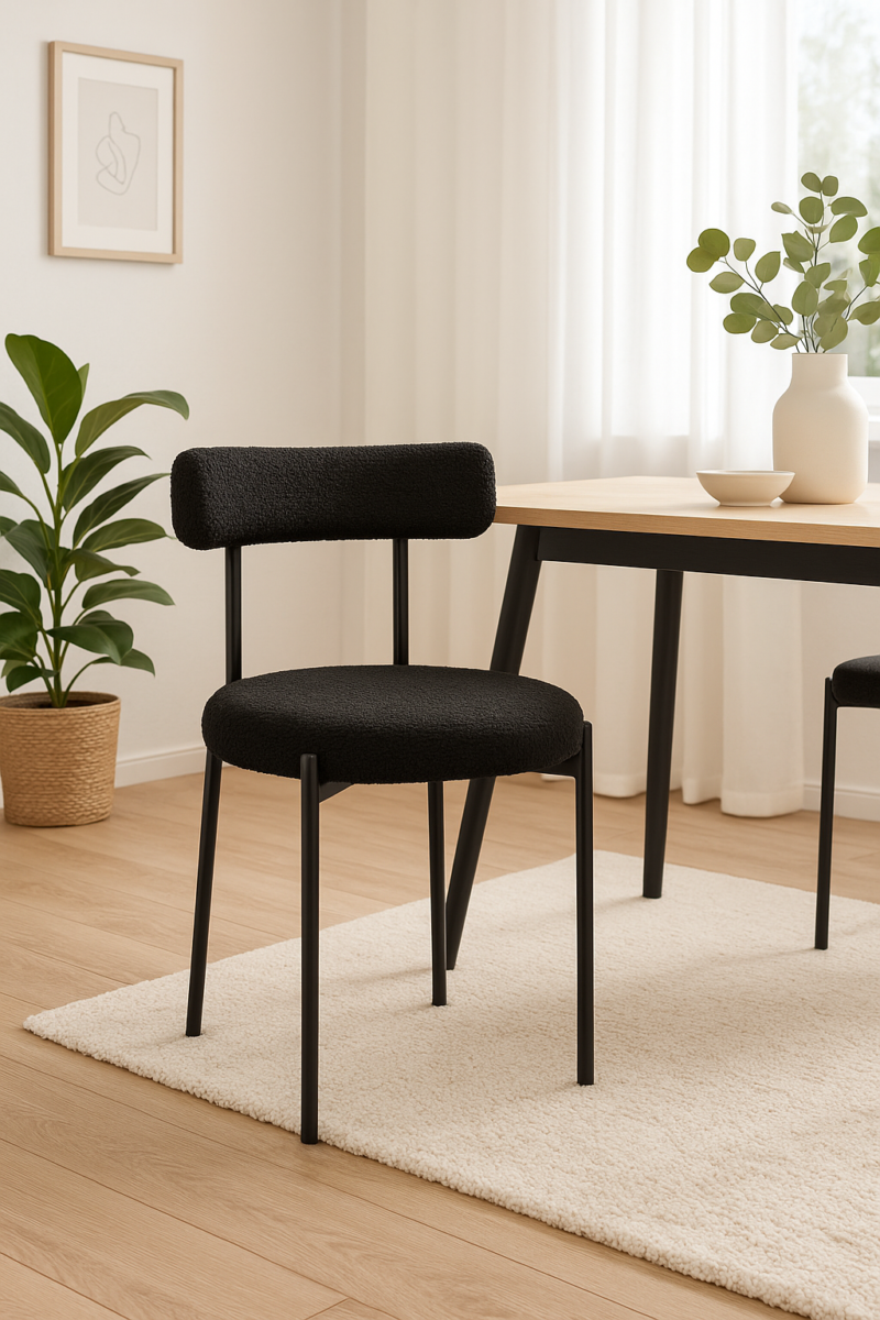 Pack de 4 sillas negras boucle - Imagen 3