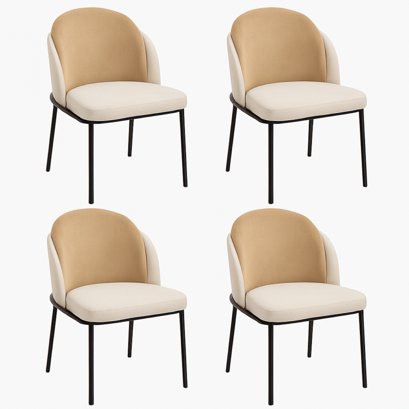 Silla Fil noir de Pana Beige con Patas Negras x 4