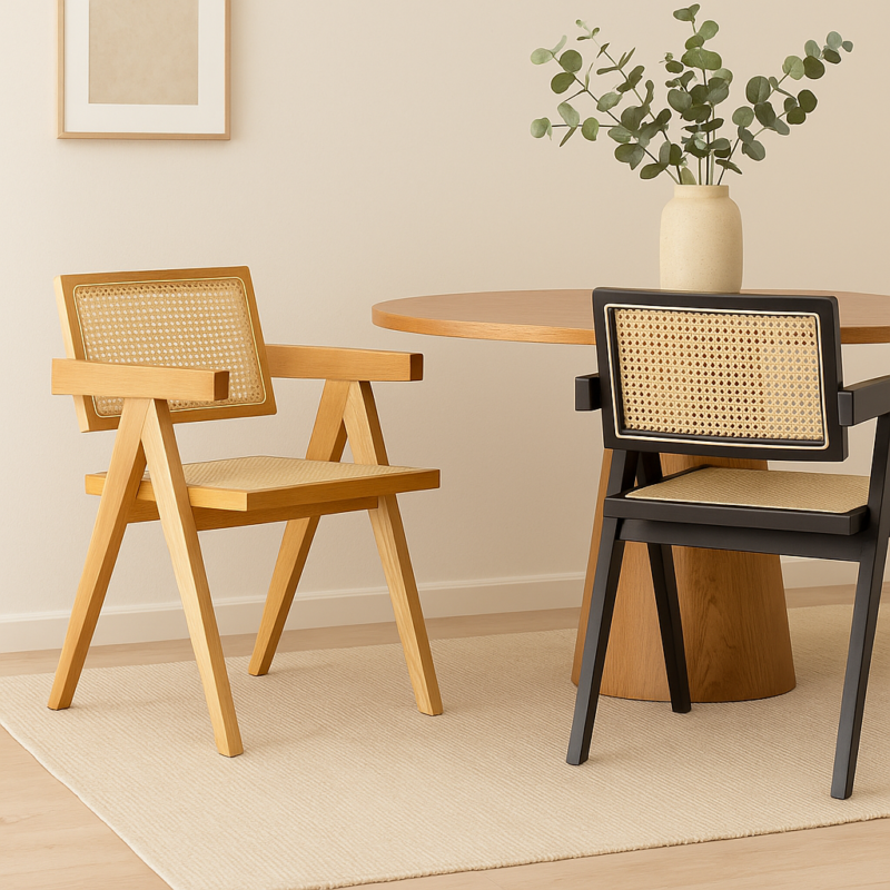 Silla Jeanneret de madera haya x 2 - Imagen 3