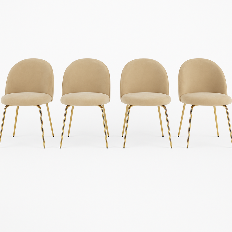 Silla Sibyl beige pata dorada x 4