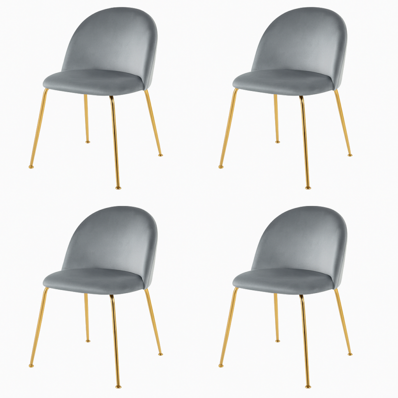 Silla Sibyl gris  pata dorada x 4