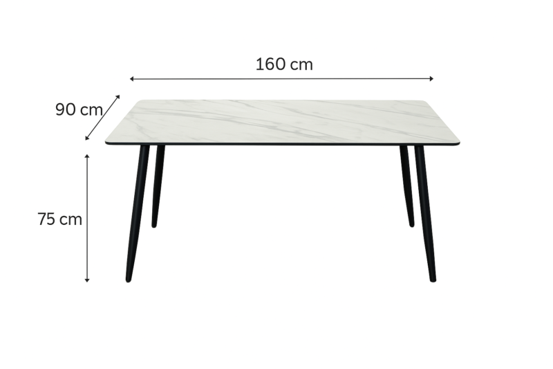 Mesa Gala  Calacatta - Tapa de Piedra Sinterizada, Base simil madera - Imagen 3