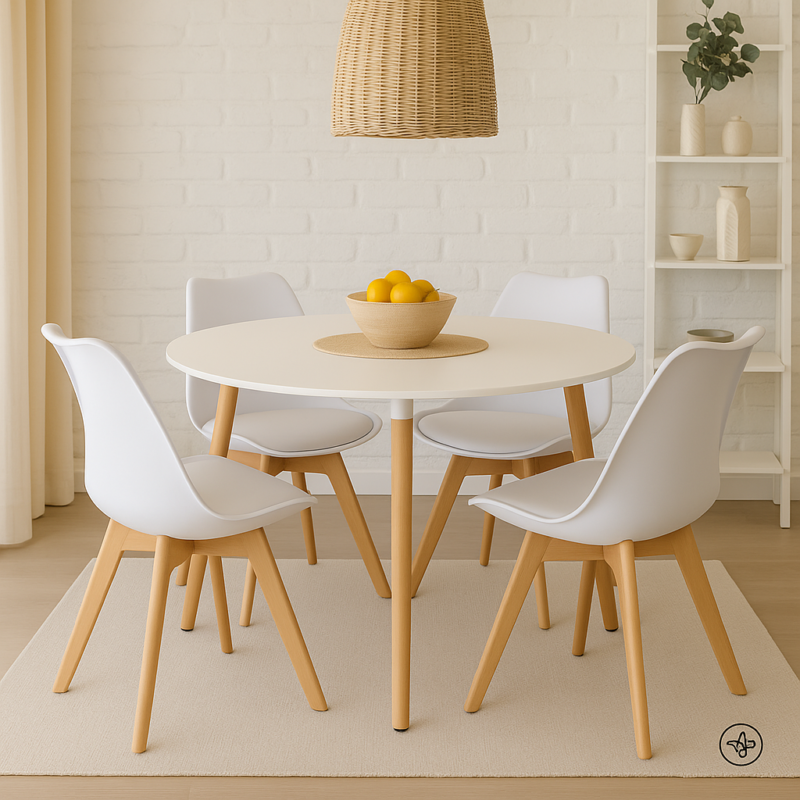 Mesa nordica mas 4 sillas tulip