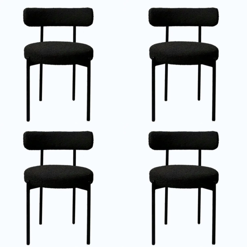 Pack de 4 sillas negras boucle