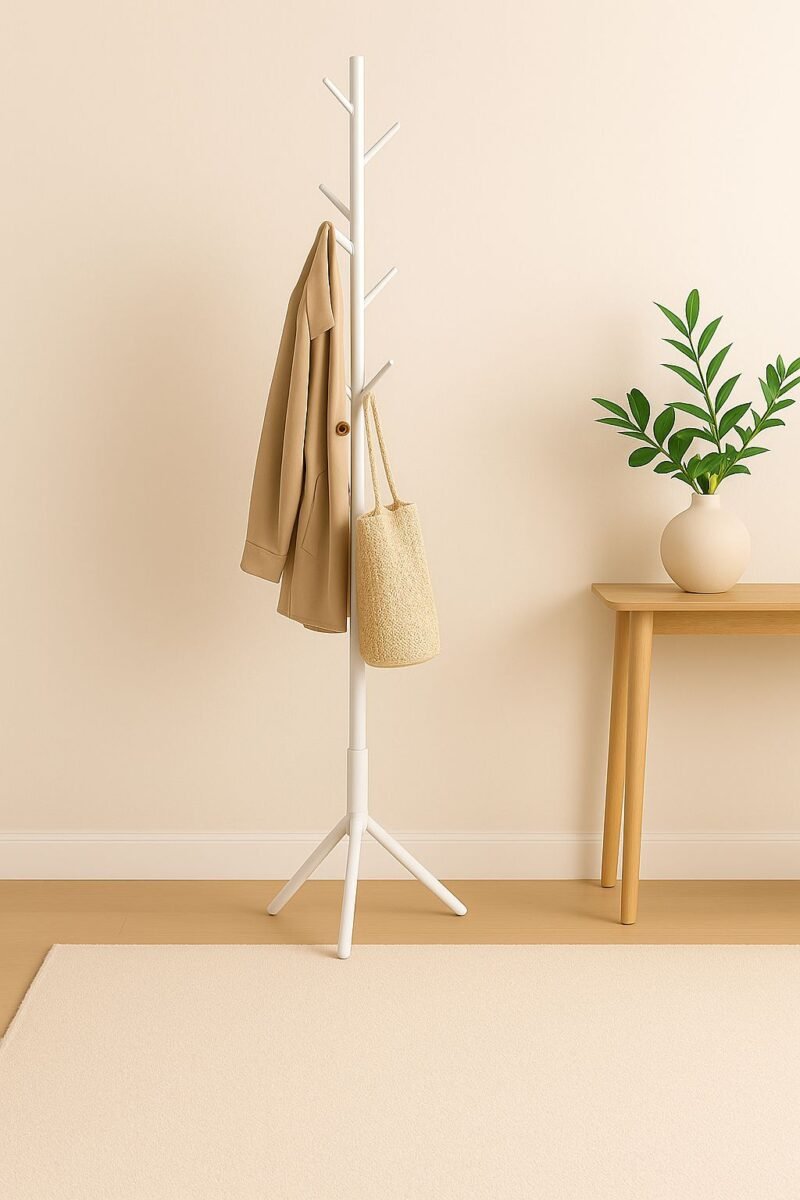 Perchero de Pie Trípode Blanco - Diseño Minimalista y Moderno