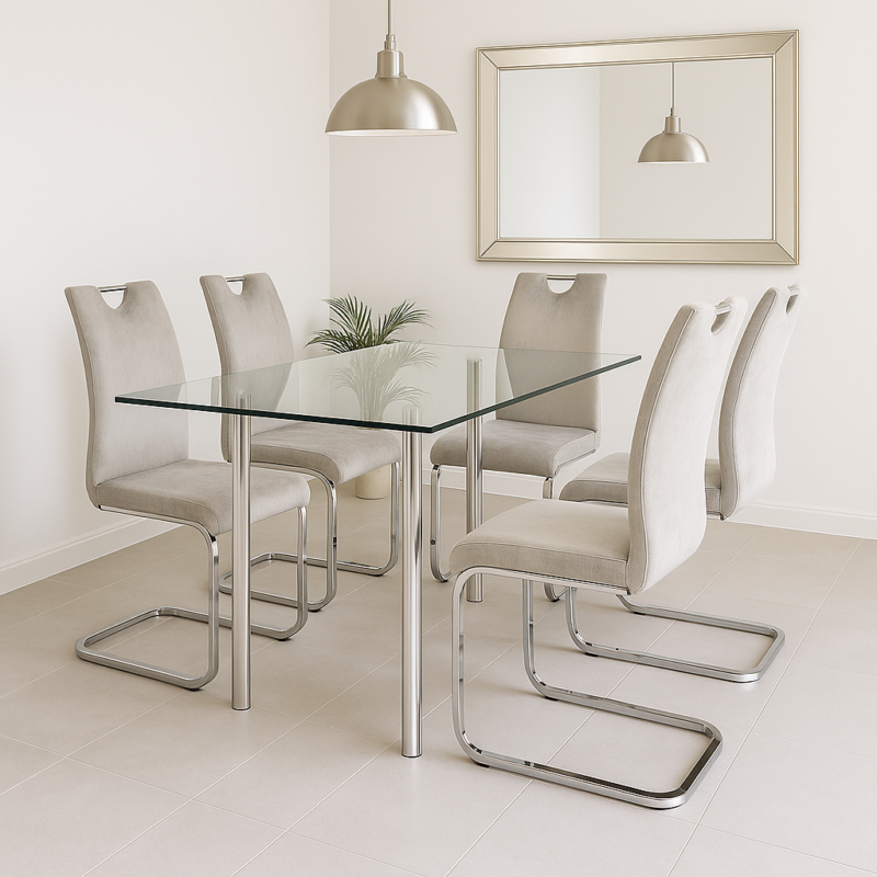Silla becca gris pana x 4