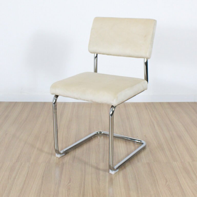sillas roma pana beige  cromo