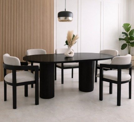 Mesa Manhattan negro brillante 160x90