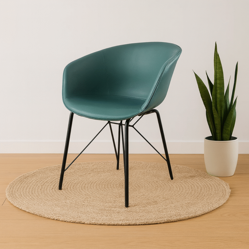 Silla Florencia eco cuero verde ingles