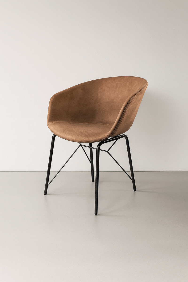 Silla Florencia eco cuero marron