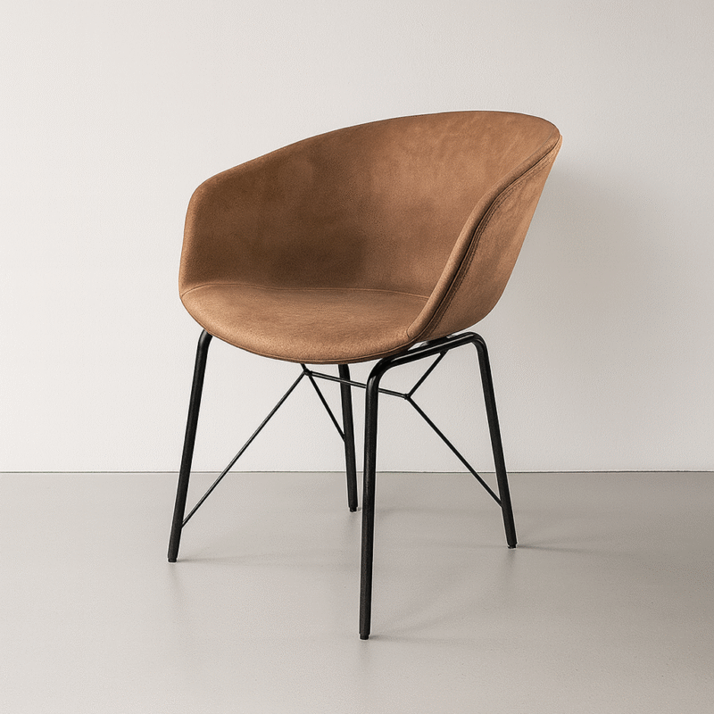 Silla Florencia eco cuero marron