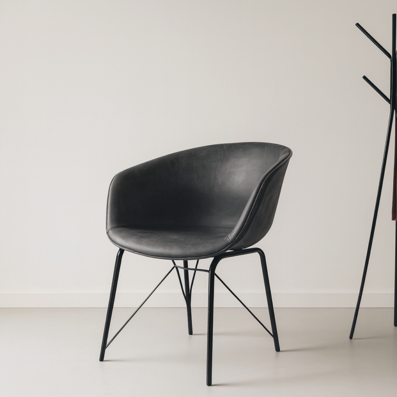 Silla Florencia eco cuero gris oscuro