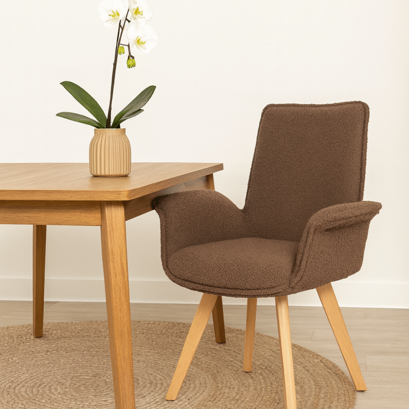 Silla monaco giratoria boucle moka
