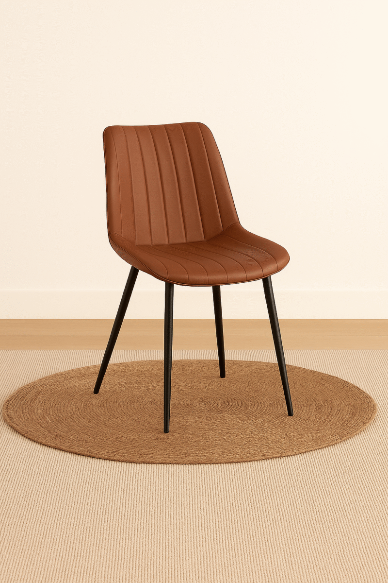 Silla Bulga eco cuero tostada -marron