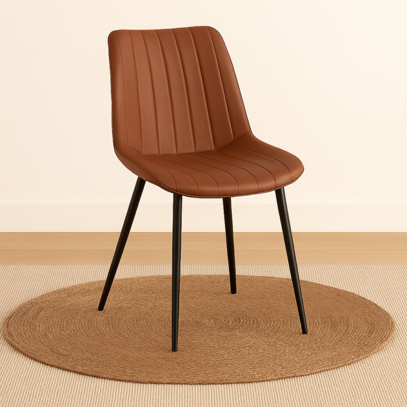 Silla Bulga eco cuero tostada -marron
