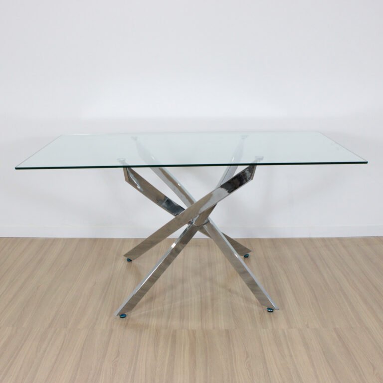 Mesa insgnia cromo + 4 sillas negra eco cuero - Imagen 4