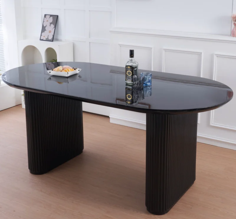 Mesa Manhattan negro brillante 160x90 - Imagen 2