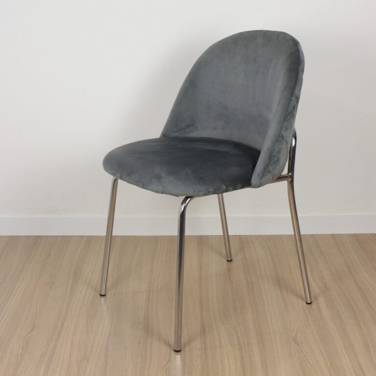Silla sybil gris pata cromada