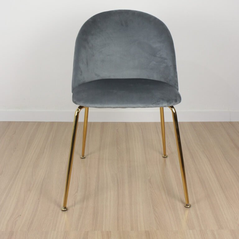 Silla sybil gris pata dorada