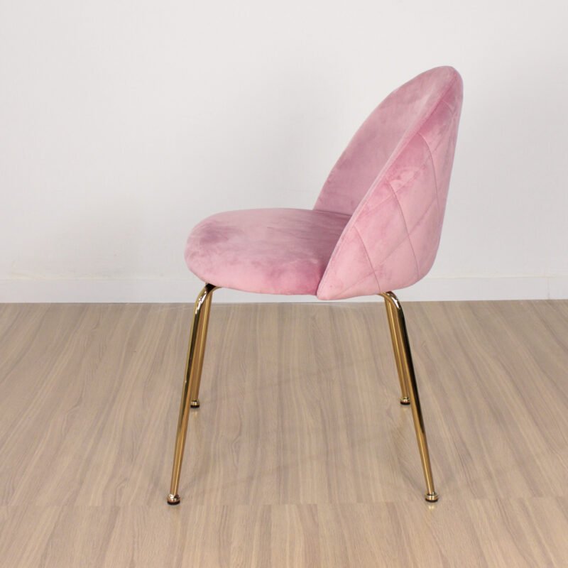 Silla sybil rosa pata dorada - Imagen 5