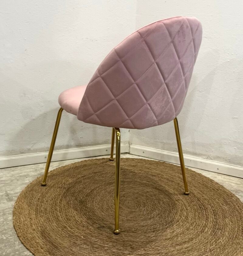 Silla sybil rosa pata dorada - Imagen 4