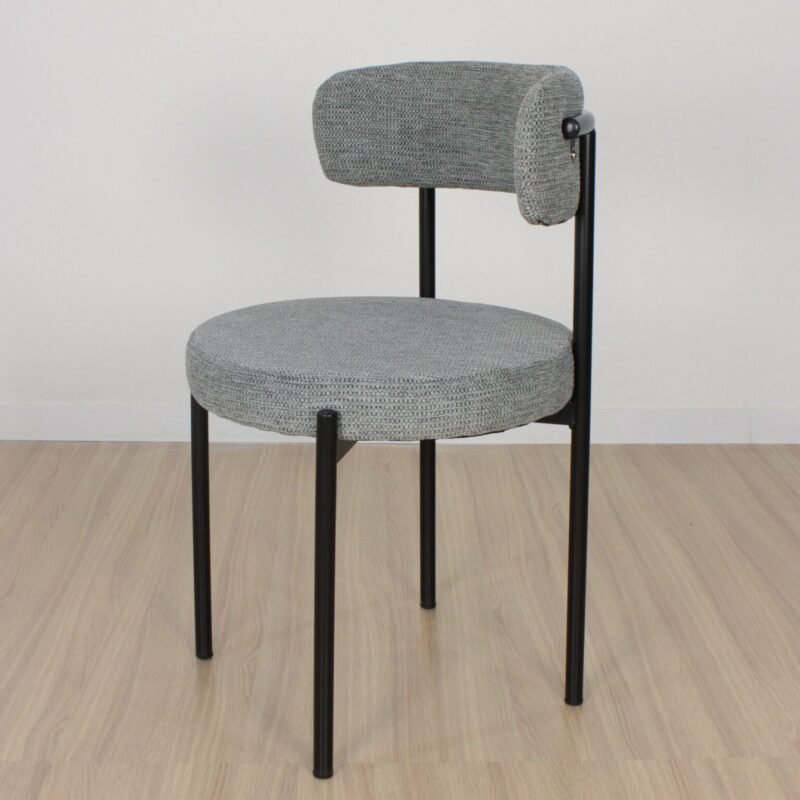 Silla Ambar Chenille gris claro