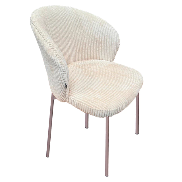 Silla Ambar  Beige Corderoy Base Capuccino x 4