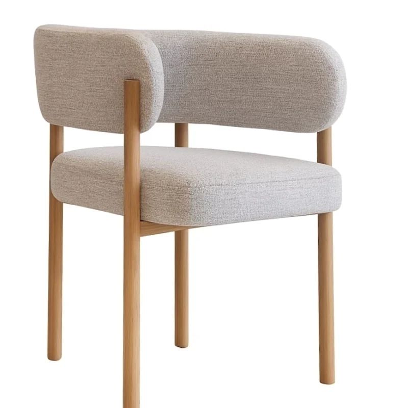 Silla Merida Chenille gris Base natural x 2