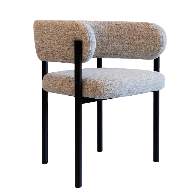 Silla Merida Chenille gris Base Negra x 2