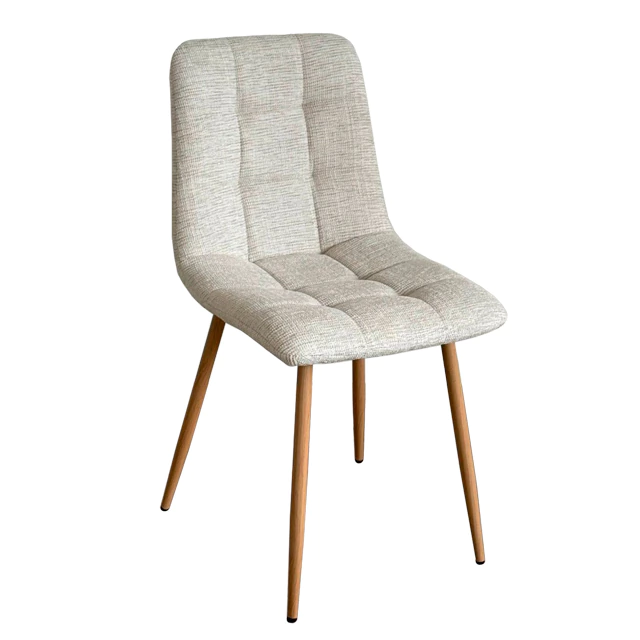 Silla royale  Chenille beige  claro Base natural  x 4