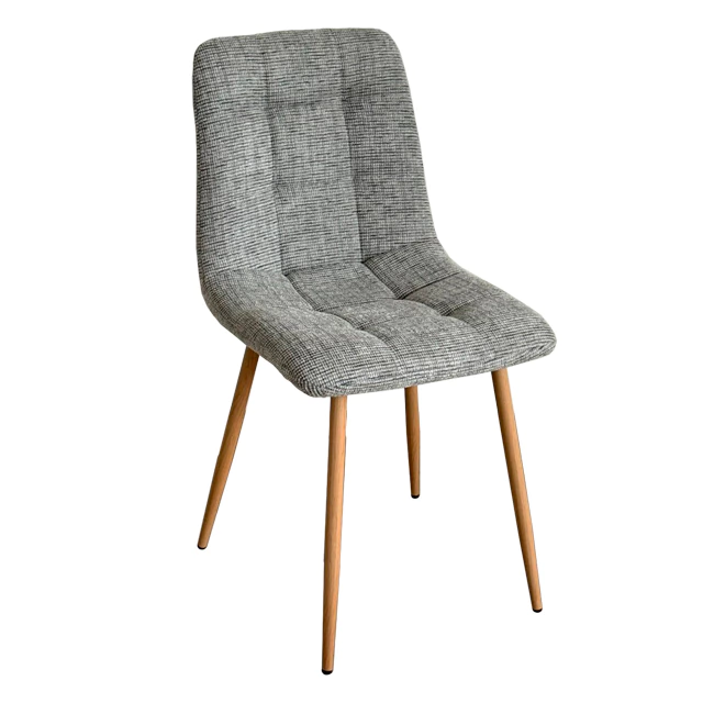 Silla royale  Chenille Gris claro Base natural  x 4