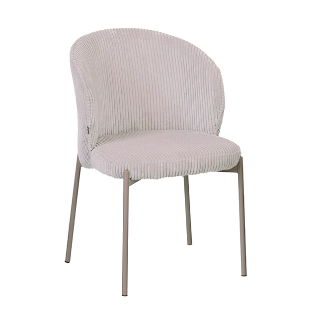 Silla Ambar  gris claro Corderoy Base Capuccino x 4