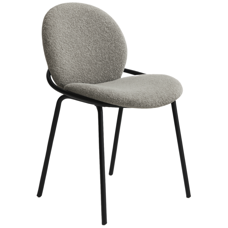Silla monaco Bouclé Gris P/Negra x4