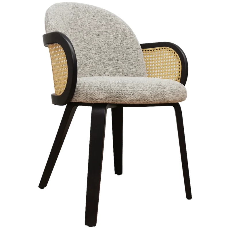 Silla Canes Tapizada Gris P/Negra x 6
