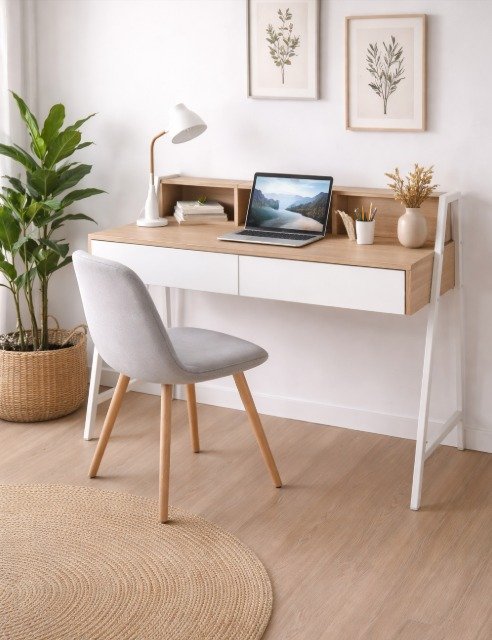 Escritorio Prisma blanco / madera