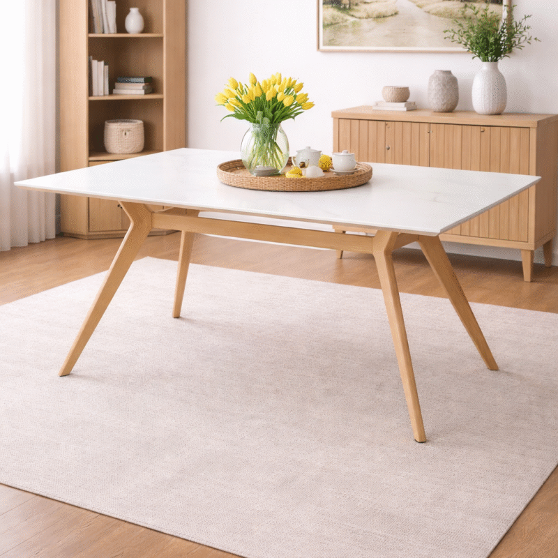 Mesa nordica marble  160x90 importada