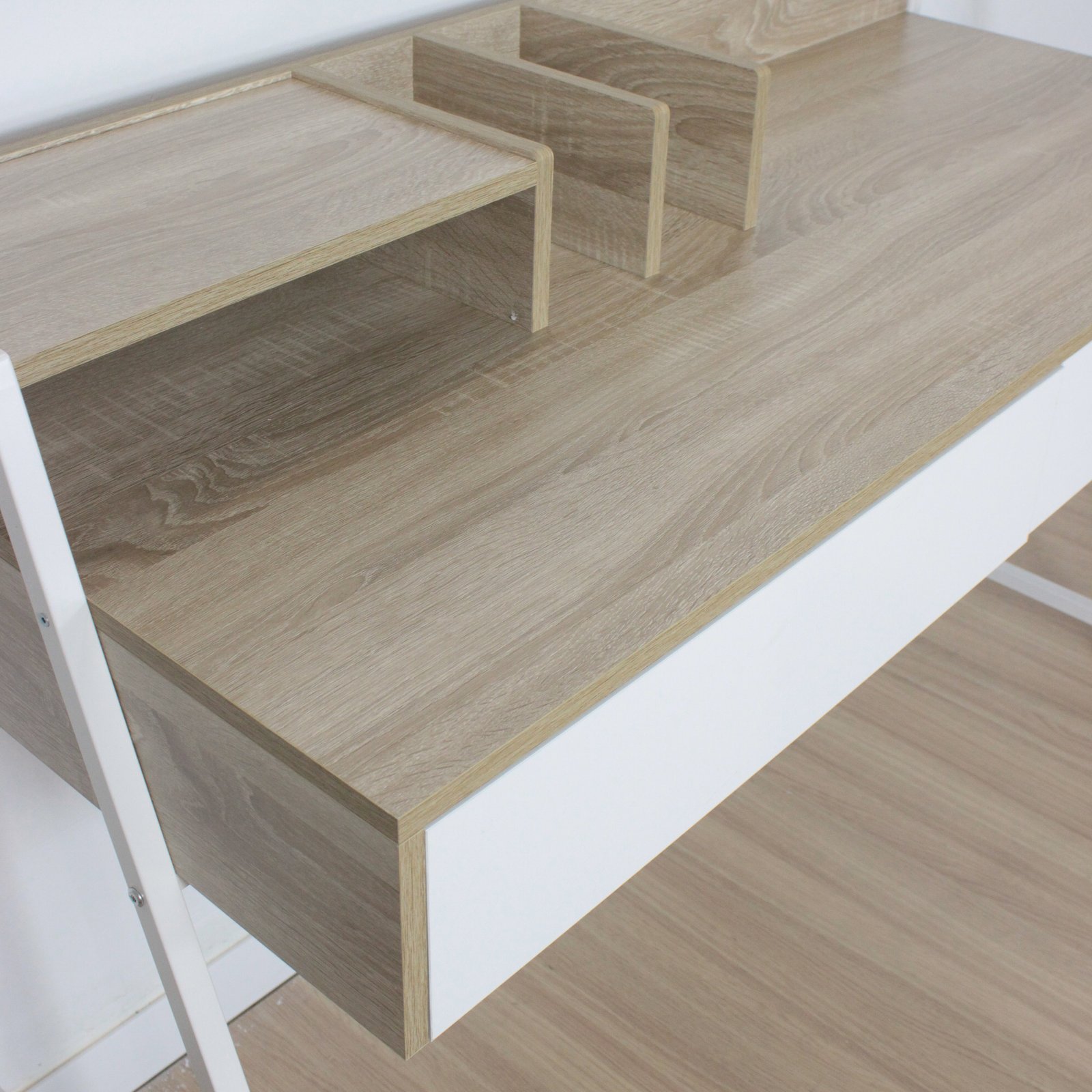 Escritorio Prisma blanco / madera - Imagen 3