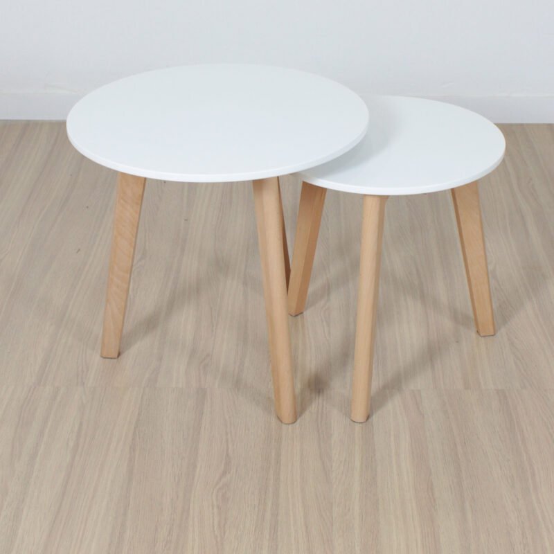 Mesa ratona doble eter blanca