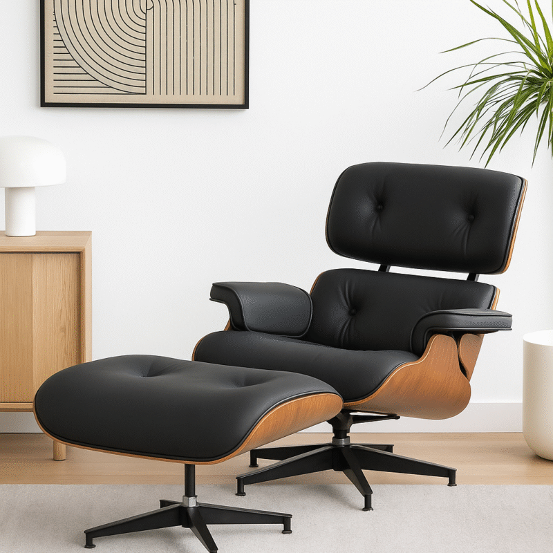 SILLON MILLER CON APOYA PIES NEGRO