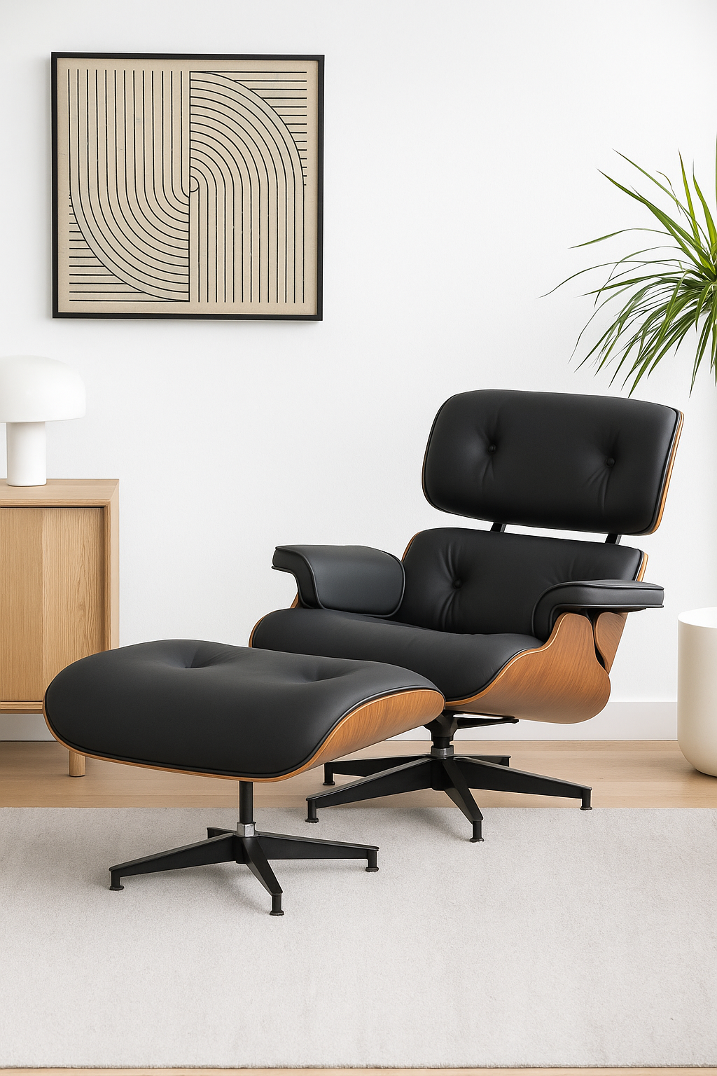 SILLON MILLER CON APOYA PIES NEGRO