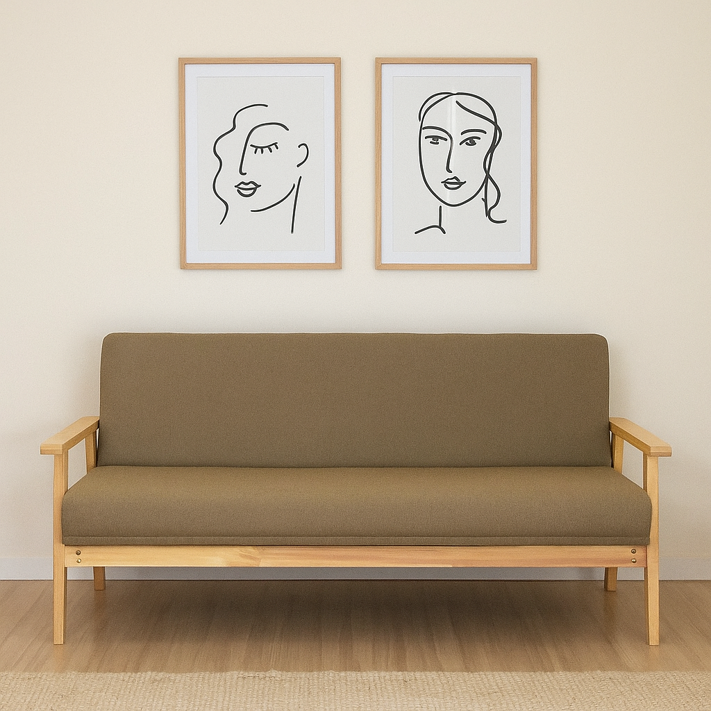 SOFA DE 3 CUERPOS ESCANDINAVO BEIGE